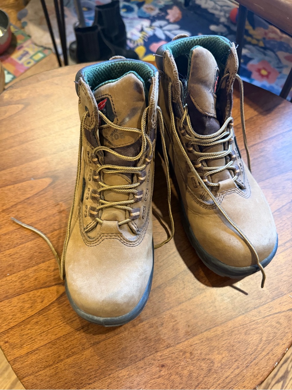 Red Wing Shoes Tan and Green Women's Lace-Up Boots